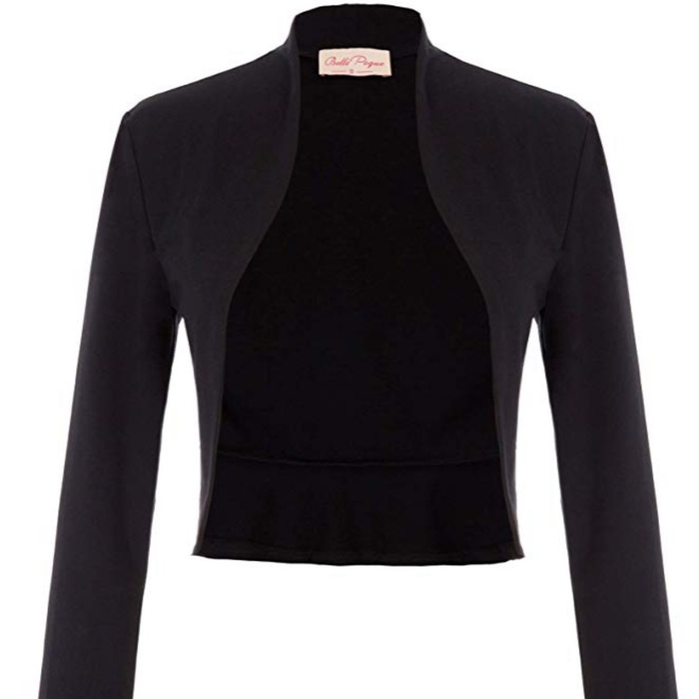 Women’s Black Cropped Long Sleeve Cardigan